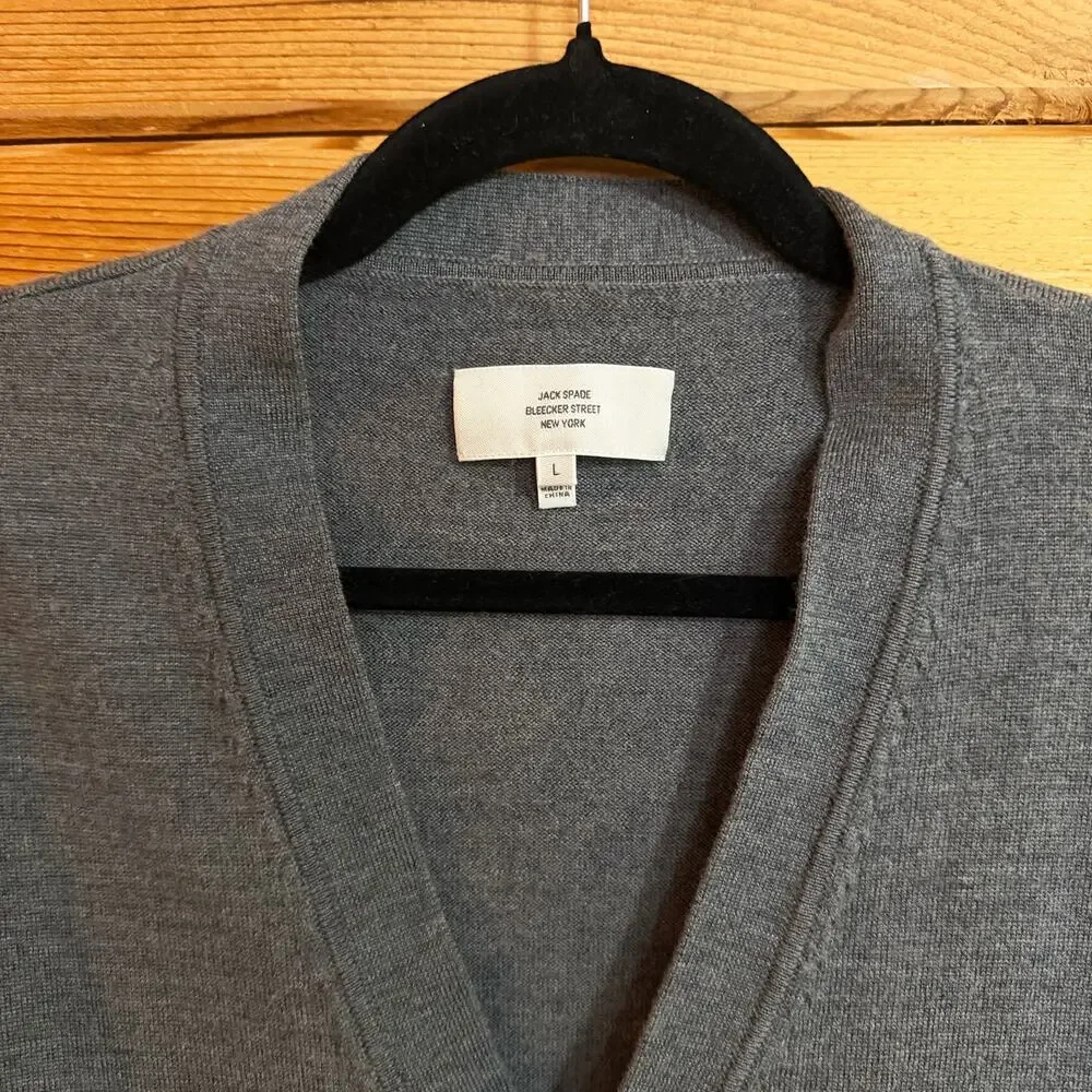 Jack Spade Gray Orange Cardigan Mens Size Large